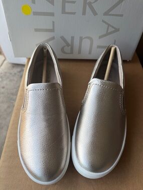 Naturalizer Metallic Slip-On Sneakers - Champagne Gold